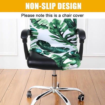 Smiry Stretch Printed Office Chair Armrest Covers, 2 Pcs Soft Fit Removable Washable Computer Desk Chair Arm Covers Protector, Black