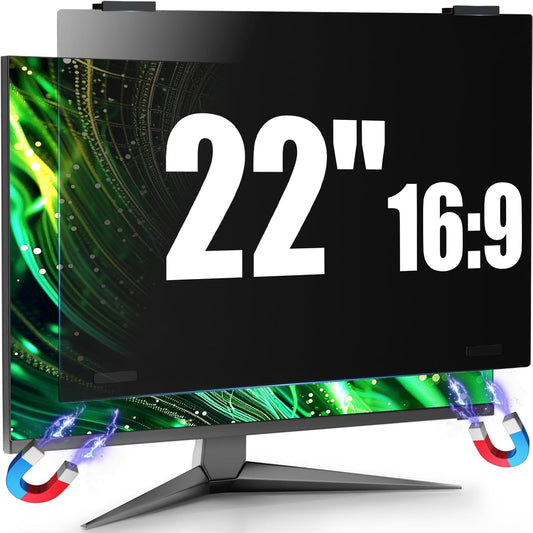 Magnetic Computer Privacy Screen Filter 27 Inch for Frameless Monitor Thin Bezel 16:9 Widescreen, Hanging Removable Anti Glare Blue Light Privacy Filter Protector Eye Care