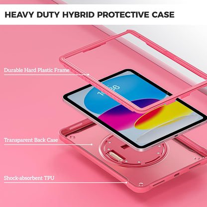 ProCase for iPad 11th Generation A16 2025/iPad 10th Generation Case 10.9 Inch 2022, Heavy Duty Shockproof Rugged Cover with Hand Strap 360 Degree Rotatable Kickstand Protective for iPad 11/10 -Black