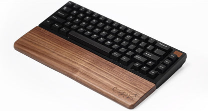 Wooden Keyboard Wrist Rest,11.8x3.1x0.7in Ergonomic Walnut Wood Palm Support for 60%,65%,70%,75%,80% Mechanical Keyboards for Comfortable Typing and Playing