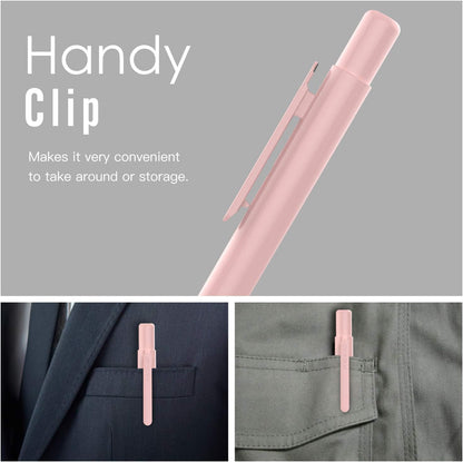 MoKo Holder Case for Apple Pencil 1st Generation, Retractable Apple Pencil 1st Case Protective iPad Pencil Sleeve Skin Cover with Sturdy Clip, Pink