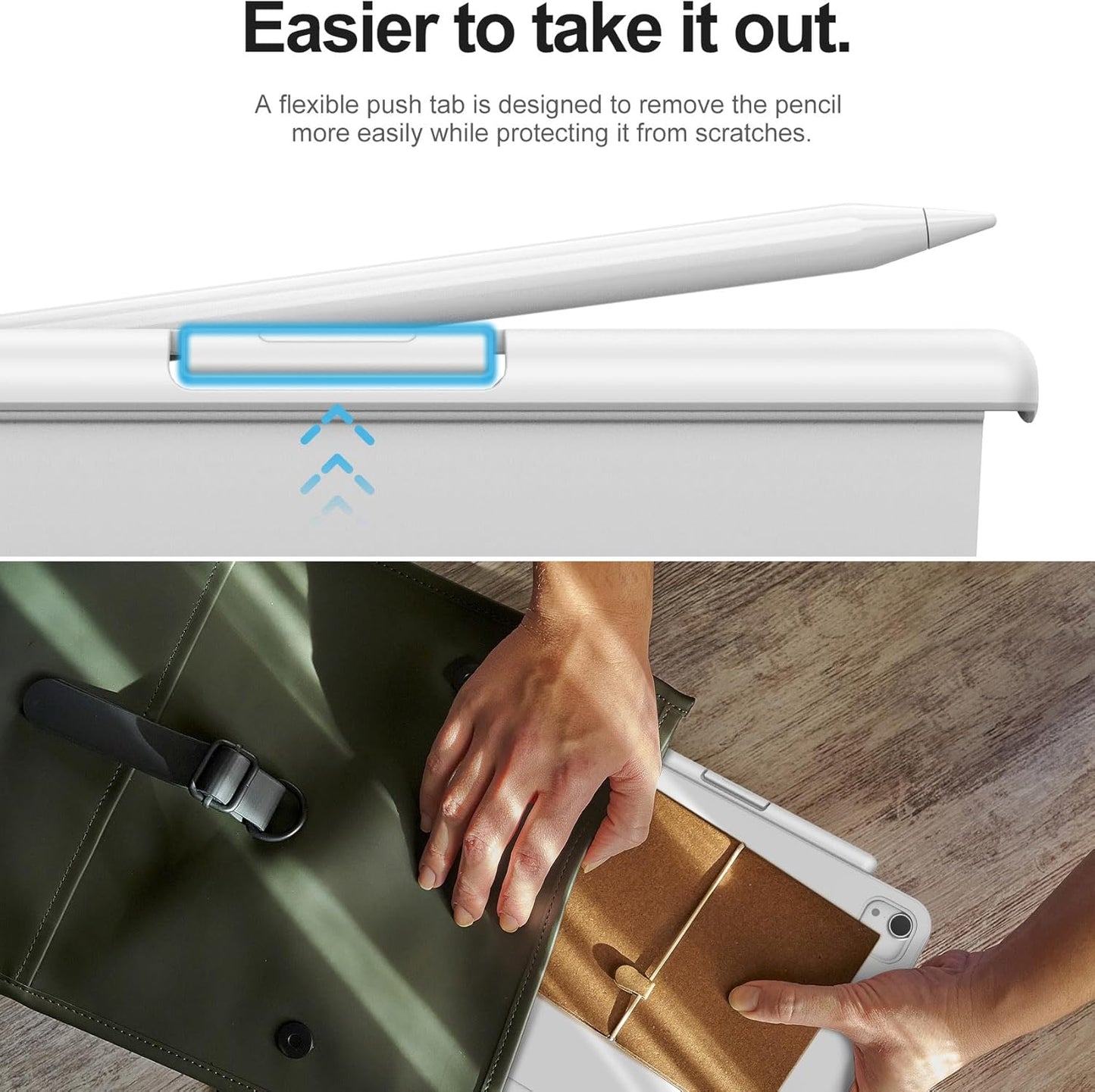 Dracool for Apple Pencil Pro/Apple Pencil 2nd Generation Pencil Holder Compatible with Magic Keyboard, Smart Folio, and Other Magnetic Cases for iPad Pencil Case 6.53 inch - Black