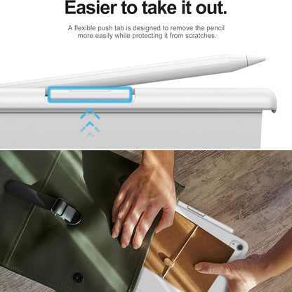 Dracool for Apple Pencil Pro/Apple Pencil 2nd Generation Pencil Holder Compatible with Magic Keyboard, Smart Folio, and Other Magnetic Cases for iPad Pencil Case 6.53 inch - Black
