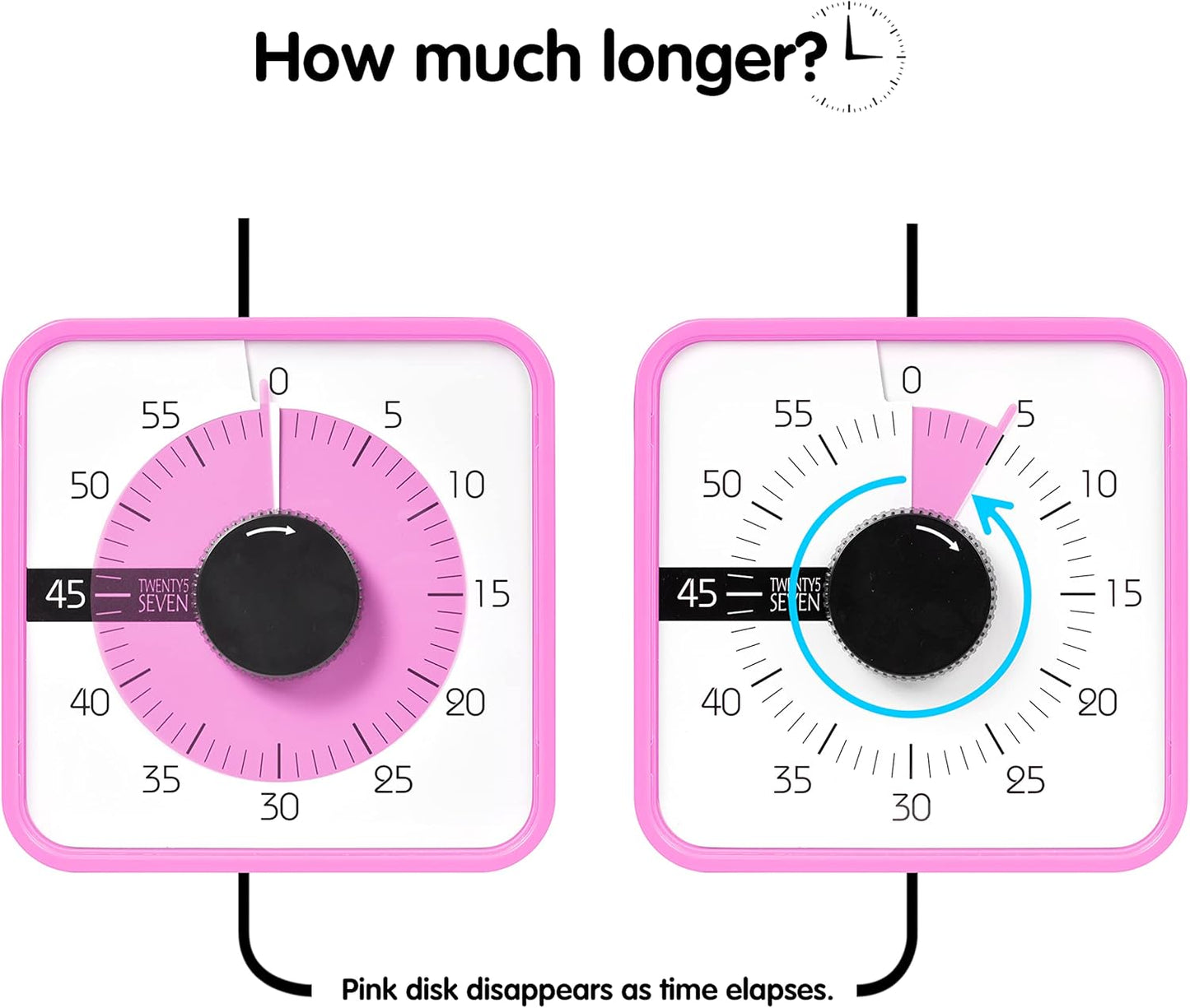 Visual Timer 7.5 inch; 60 Minute 1 Hour Countdown Timer for Kids Classroom Teaching Tool Home Office Meeting, Mechanical Countdown Clock for Exam Time Management Magnetic, Sky Blue with Colorful Disc