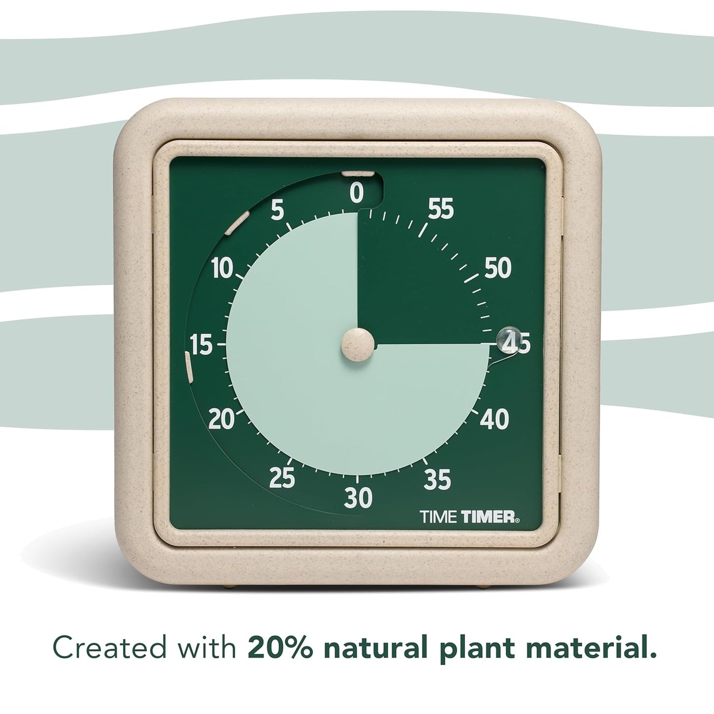 Time Timer® Retro 8 inch Eco Edition Visual Timer - 60 Minute Desk Countdown Clock Made with at Least 20% Natural Plant Material- Blue Water