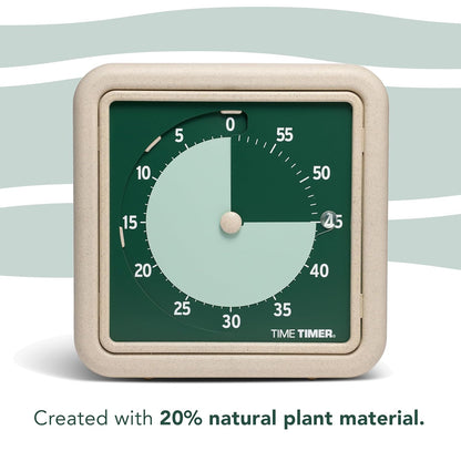 Time Timer® Retro 8 inch Eco Edition Visual Timer - 60 Minute Desk Countdown Clock Made with at Least 20% Natural Plant Material- Blue Water