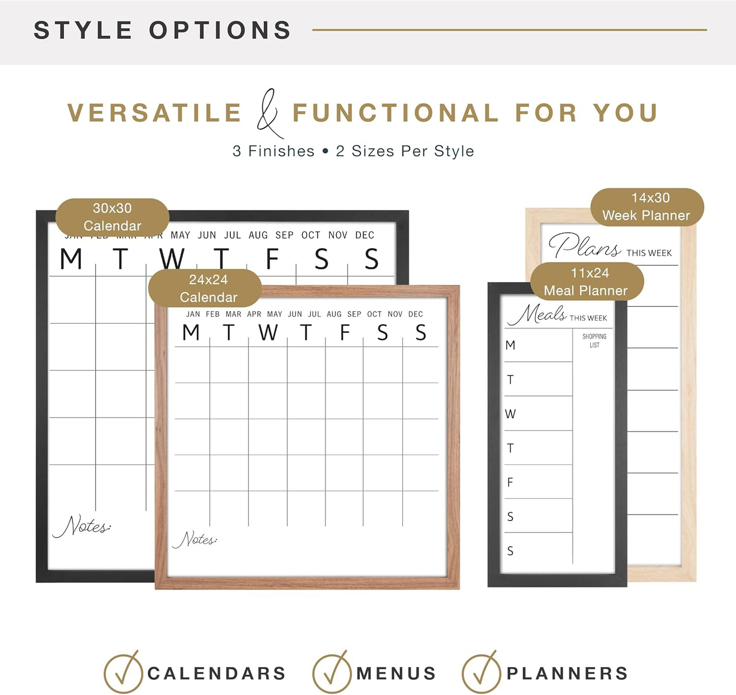 MCS Dry Erase Weekly Planner 11x24 Walnut Framed Calander Whiteboard for Wall, Plan Your Week with Family Weekly Planner for Dinners, Sports, Events & More