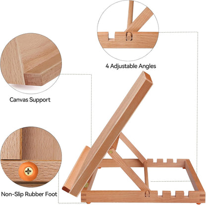 Tabletop Easel A3 Painting Easel with Smooth Surface, Adjustable Angle Art Easel for Artists, Children, Beginners & Student