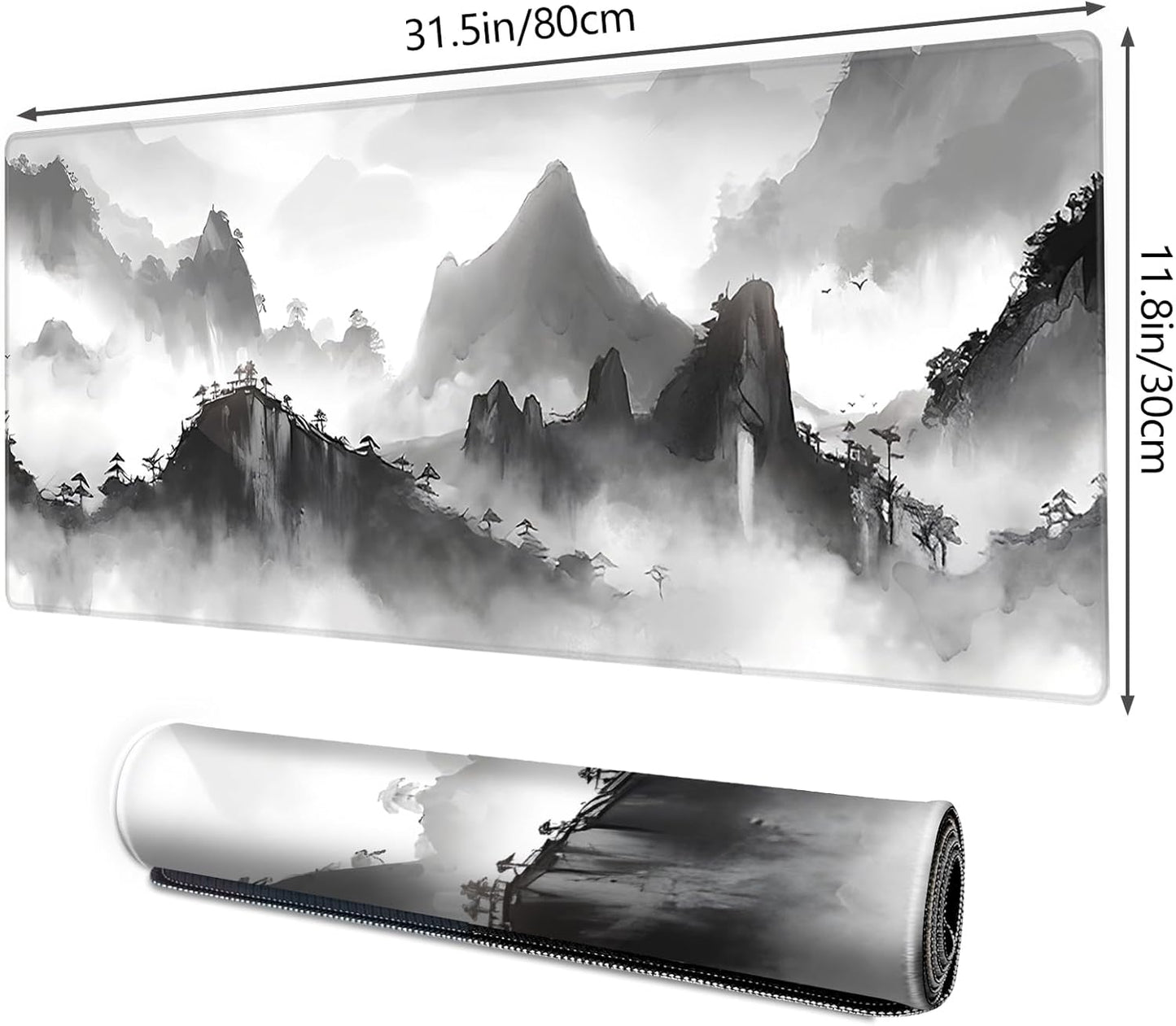 Galdas Mouse Pad For Gaming,Forest Background Pattern XXL XL Large Mouse Mat Long Extended MousePad Desk Mat Non-Slip Rubber Mice Pads Stitched Edges Thin (31.5 x 11.8 x 0.12 Inches) Tree