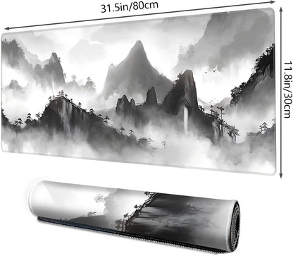 Galdas Mouse Pad For Gaming,Forest Background Pattern XXL XL Large Mouse Mat Long Extended MousePad Desk Mat Non-Slip Rubber Mice Pads Stitched Edges Thin (31.5 x 11.8 x 0.12 Inches) Tree
