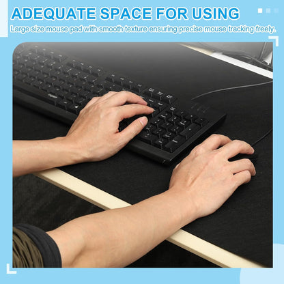 PATIKIL 47.2" x 23.6" Large Felt Desk Pad Protector, Non-Slip Desk Mat Full Table Mouse Pad Keyboard Mats for Laptop Computer Writing Desk Table Gaming Home, Dark Gray