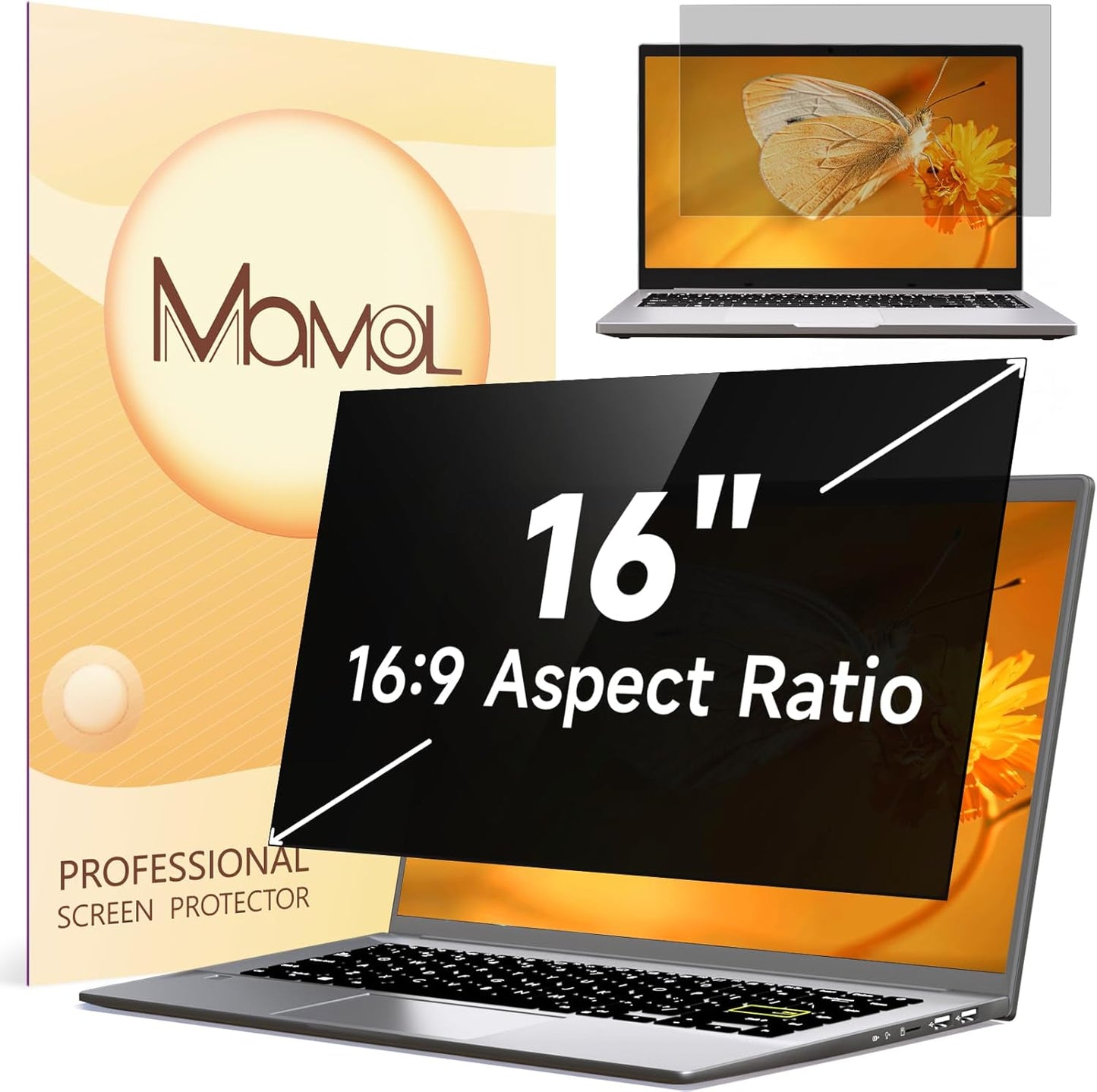 Mamol 34 Inch Curved Computer Privacy Screen Filter for 21:9 Aspect Ratio Widescreen Monitor - Anti Glare Blue Light Filter, Removable Computer Monitor Privacy Shield, Anti-Scratch Screen Protector