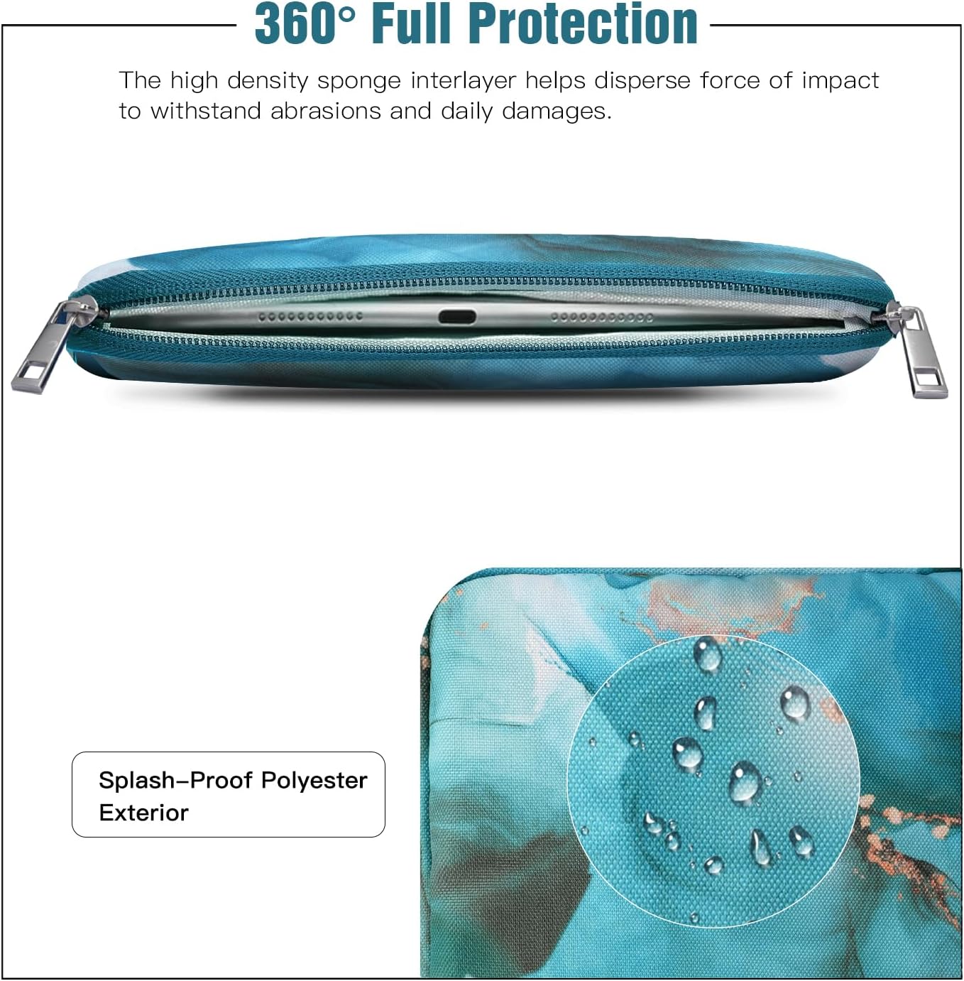 TiMOVO 9-11" Tablet Sleeve Bag for iPad 11-inch A16 2025, iPad 10.9"/10.2"| Air 11 Inch/5th/4th Gen. 10.9", Galaxy Tab A9+/A11Plus 11", Protective Bag Fit Smart Keyboard, Dusty Blue