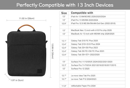 Dadanism 9-11 Inch Tablet Sleeve Bag Carrying Case with Shoulder Strap for iPad (A16) 11", iPad 10th Gen 10.9", iPad Air M4/Pro M5 11", iPad 9/8/7th 10.2", Galaxy Tab A11+ Plus 11", Cloudy Pink
