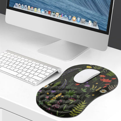 Hokafenle Ergonomic Mouse Pad Wrist Support, Wrist Rest Mousepad for Carpal Tunnel Pain Relief with Integrated Memory Foam Slope Massage Bulge (11.8x7.9 inch,Topographic Contour)