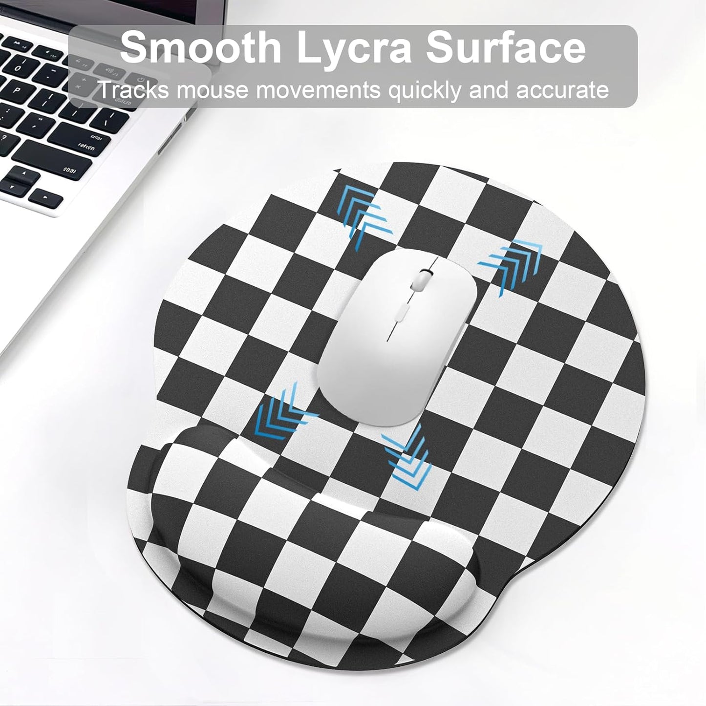 Ergonomic Mouse Pad with Wrist Rest and Keyboard Wrist Rest, Memory Foam Wrist Rest for Computer Keyboard, Easy Typing, Pain Relief, Mouse Pad Wrist Support for Gaming,Office, Laptop, Black Flower