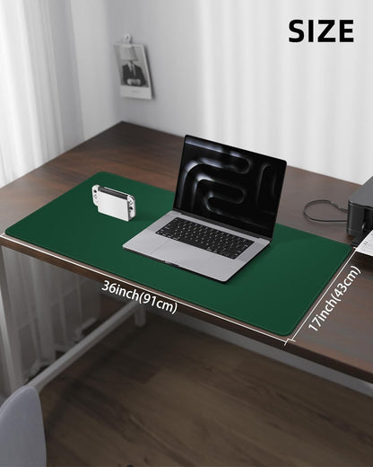 AFIING Desk Pad Protector 23.6" x 13.7" - Non-Slip Waterproof PU Leather Desk Mat for Mouse, Keyboard, Laptop, Office and Home Workspace (Beige)