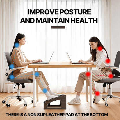 Ergonomic Foot Rest, 4 Adjustable Height Foot Stool,Footrest Under Desk， Soft Cushions,Foot Rest Office,Improving Posture, Promoting Blood Circulation（Natural）