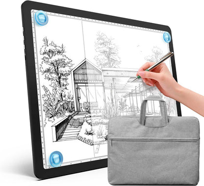 Heanolier A4 LED Copy Board Light Tracing Box,Super Bright Magnetic Light pad with Side physical Buttons,Adjustable Corded Light Table for Tattoo Transferring,Drawing, Light Board for Diamond Painting