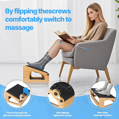 Ergonomic Foot Rest, 4 Adjustable Height Foot Stool,Footrest Under Desk， Soft Cushions,Foot Rest Office,Improving Posture, Promoting Blood Circulation（Natural）