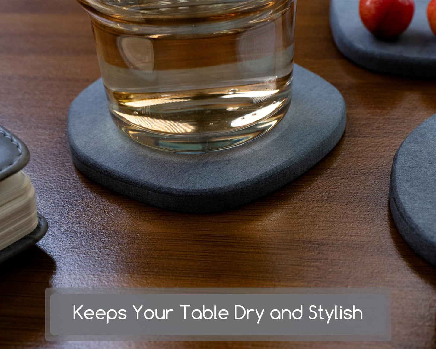 Diatomaceous Earth Coasters,3.9"x3.9", Quick-Dry, Absorbent, Heat-Resistant, Modern Stone Design, Dark Gray, Irregular Shape (2, Grey)
