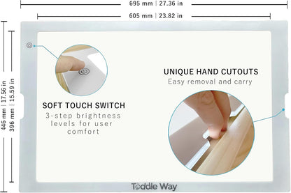 Toddle Way LED Light Pad Compatible with IKEA Flisat Table. Use standalone or as a Flisat Table Insert. 3 Light Levels for tracing, Arts Crafts, Montessori Waldorf Reggio Light Sensory Play for Kids