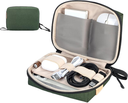 SIMTOP Small Electronics Organizer Travel Case, Portable Tech Case Pouch for Cable, Charger, Phone & Earbuds – Water-Resistant Cord Storage for Commute, Office & Business Trip – Compact Design