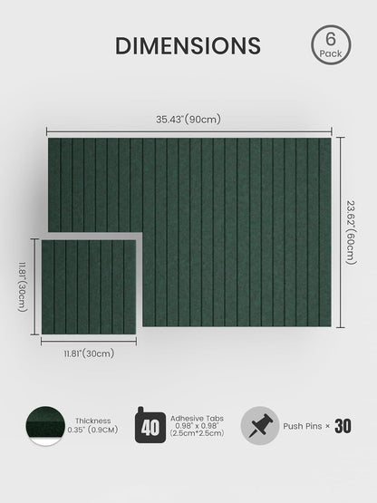 Bumusty Large Cork Board Alternative-48 x 36" Felt Bulletin Board Tiles, with 30 Pushpins, 70 Adhesive Tabs, Fine-Stripe 12-Pack, Cork Boards for Office Push Pin Board Felt Board-Oatmeal