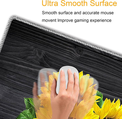 Mouse Wrist Rest and Keyboard Wrist Rest Pad Set, Non-Slip Rubber Base Smooth Surface Ergonomic Gaming Mouse Pad for Easy Typing and Pain Relief, Antique Blue Wood Grain Dog Paw + Coaster