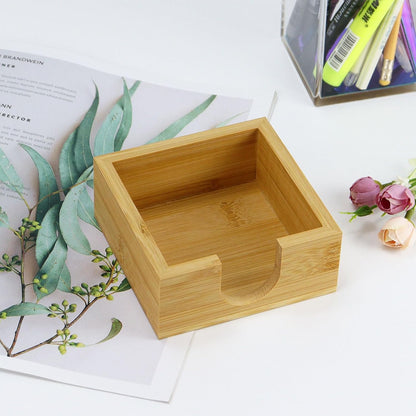 MultiBey Walnut Wood Sticky Notes Holder for Desk, 4x6 Inch Self -Sticky Note Memo Holder, Wooden Sticky Note Dispenser Office Desk Organizer for Dorm Room Office Home School (S)
