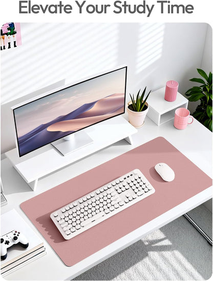 YSAGi Leather Office Desk Pad Protector, Large Mouse Pad, Non-Slip, PU Leather, Laptop Desk Blotter, Waterproof Writing Pad for Office and Home, Black, 23.6" x 13.8" - Colors B