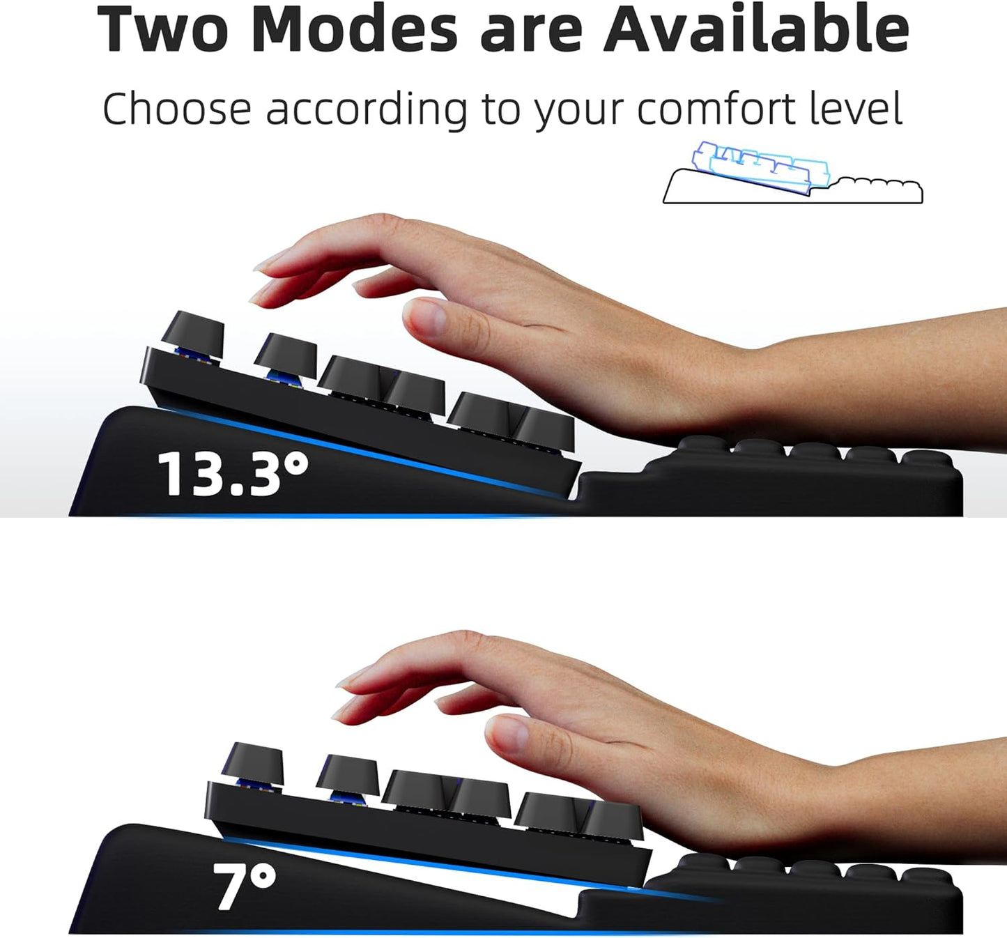 Ospelelf Tilt Keyboard Stand with Wrist Rest, Comfy Ergonomic Keyboard Riser Holder for Office Home