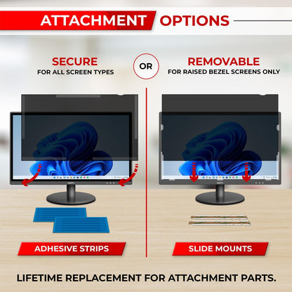 SightPro 24 Inch 16:9 Computer Privacy Screen Filter for Monitor - Privacy Shield and Anti-Glare Protector