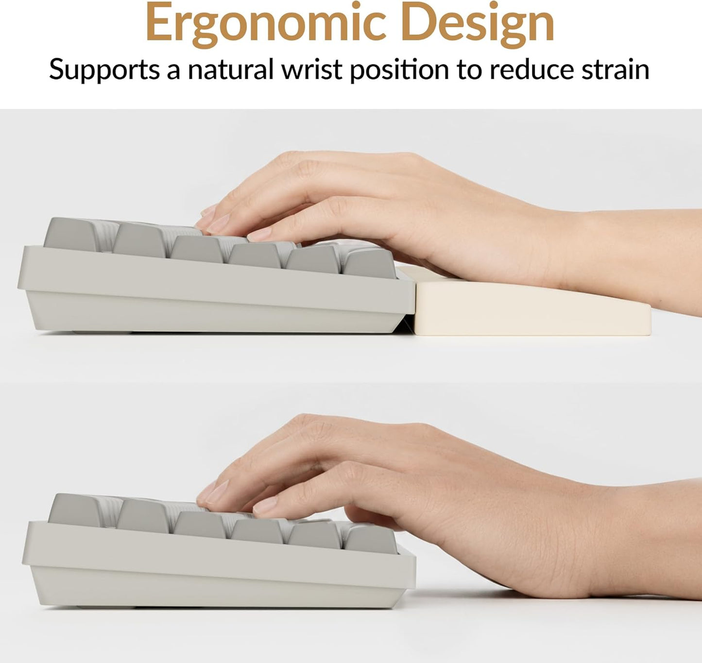 Silicone Wrist Rest for Keychron K10 Pro / K10 Max/ K10 HE / Q6 / Q6 Pro / Q6 Max / Q6 HE / V6 / V6 Max, 17.6" Non-Slip Palm Rest, 100% Full-Sized Mechanical Keyboards Support with Typing Pain Relief
