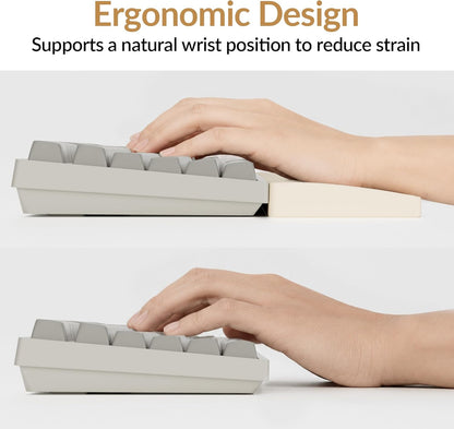 Silicone Wrist Rest for Keychron K10 Pro / K10 Max/ K10 HE / Q6 / Q6 Pro / Q6 Max / Q6 HE / V6 / V6 Max, 17.6" Non-Slip Palm Rest, 100% Full-Sized Mechanical Keyboards Support with Typing Pain Relief