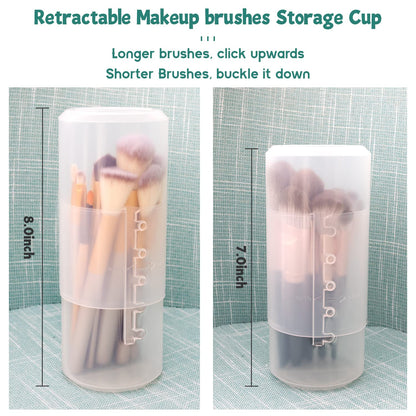 OCHEAL Makeup Brush Holders, 3 Pack of Makeup Brush Organizer Travel Case Retractable Plastic Travel Makeup Brushes Holder for Vanity Makeup Artist Brushes Storage Cup