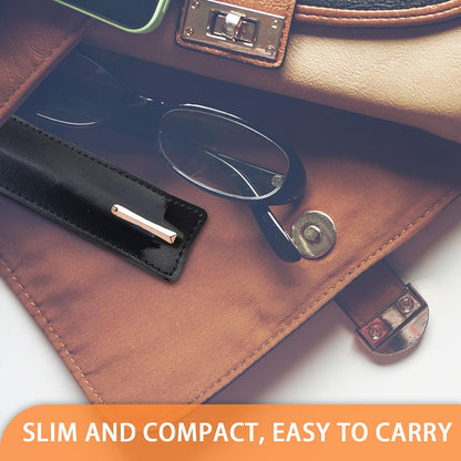 5Pcs Leather Single Fountain Pen Case, Soft Pen Sleeve Pouch for Men Women, Ballpoint Pencil Protective Cover Holder for Office, Business Gift (Black)