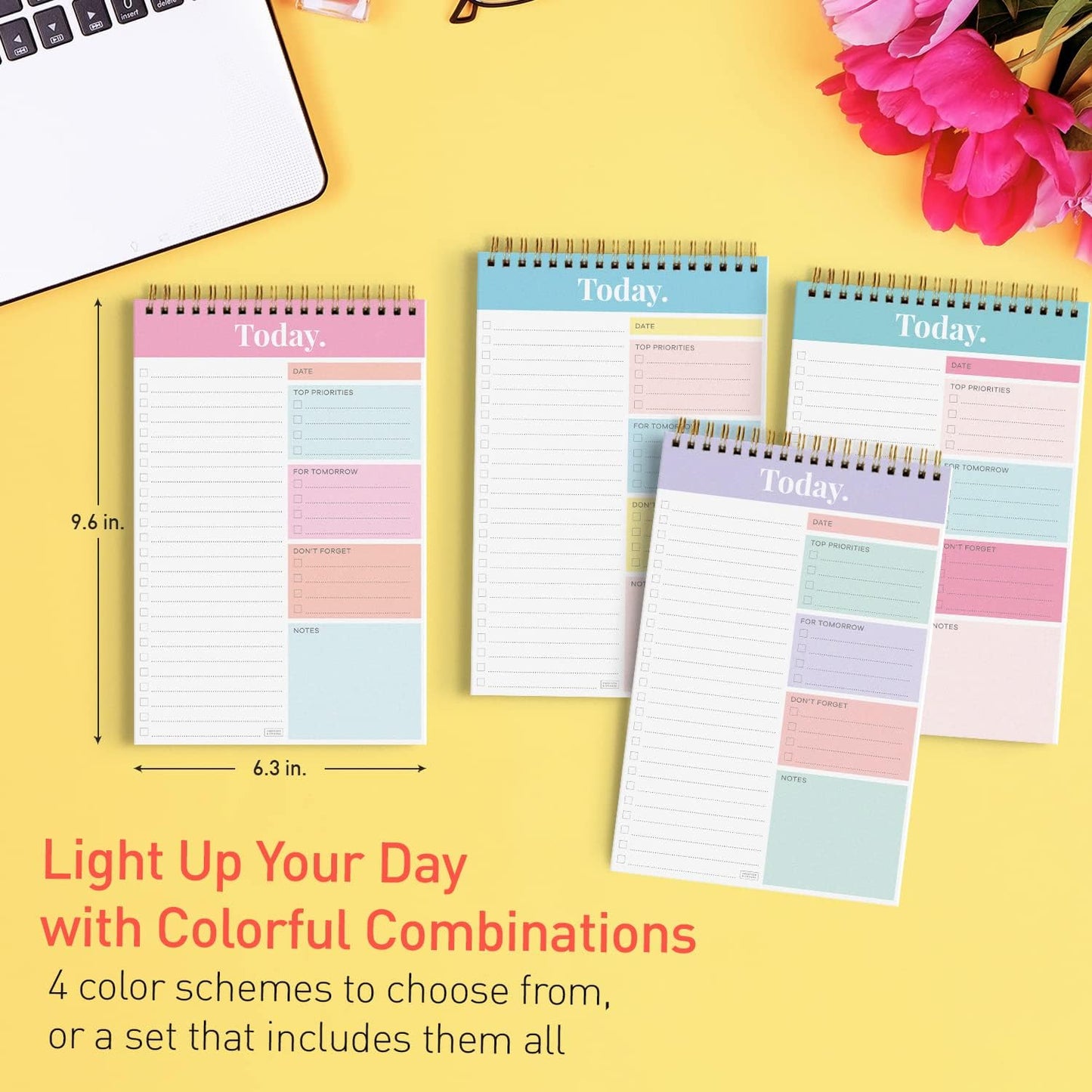 Sweetzer & Orange Daily & Weekly To Do List Notepad – Undated Work Planner & Organizer with Wish List Section, 52-Sheet Coiled Task Pad for Productivity – MAUVE To Do List Notebook for Work