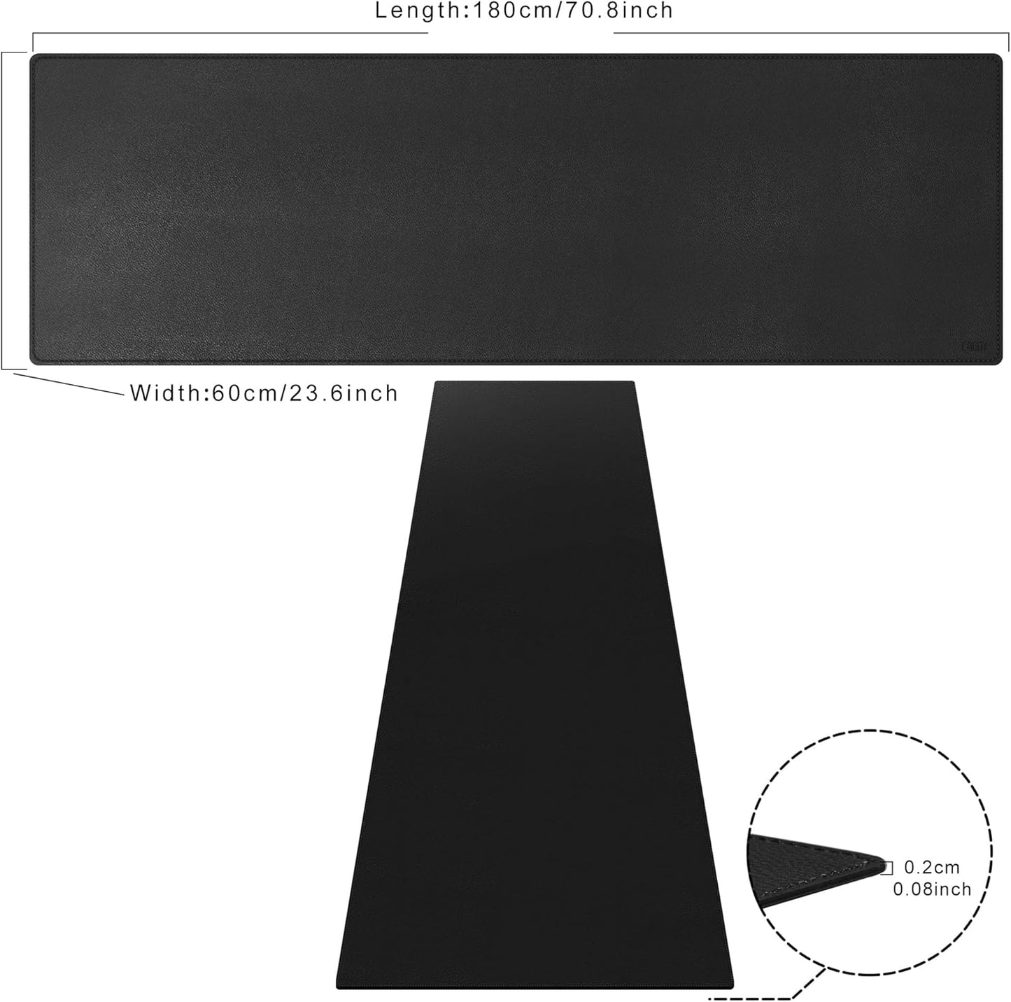 Cacoy 36" x 20" Leather Desk Mat for Home Office, Extra Large PU Leather Desk Pad Blotters, Waterproof Computer Keyboard Mat, Extended Gaming Mouse Pad, Desk Protector for Desktop and PC Laptop, Black