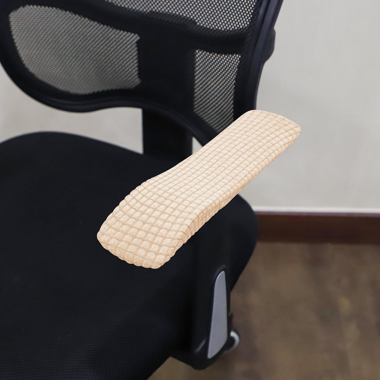 FORCHEER Office Chair Armrest Covers 12-15 Inch Velvet Elastic Black Arm Rest Covers for Desk Computer Chairs Washable