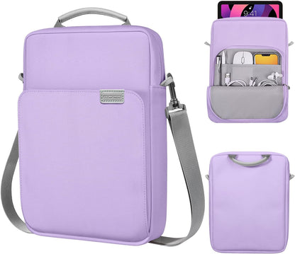 MoKo 13 Inch Tablet Sleeve Bag, Fits with 13 Inch New iPad Pro M5 & Air M4/M3, iPad Pro 12.9 M2&M1,Surface Laptop Go 12.4,Galaxy Tab S8+/S9+ 12.4,Handle Carrying Case with Shoulder Strap,Black &Gray