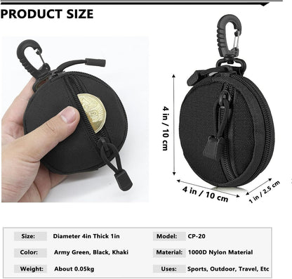 Tactical Belt Pouch Key Pouch Backpack Accessories Tactical Vest Attachments Small Molle Pouch EDC Wallet Travel Pill Container Portable