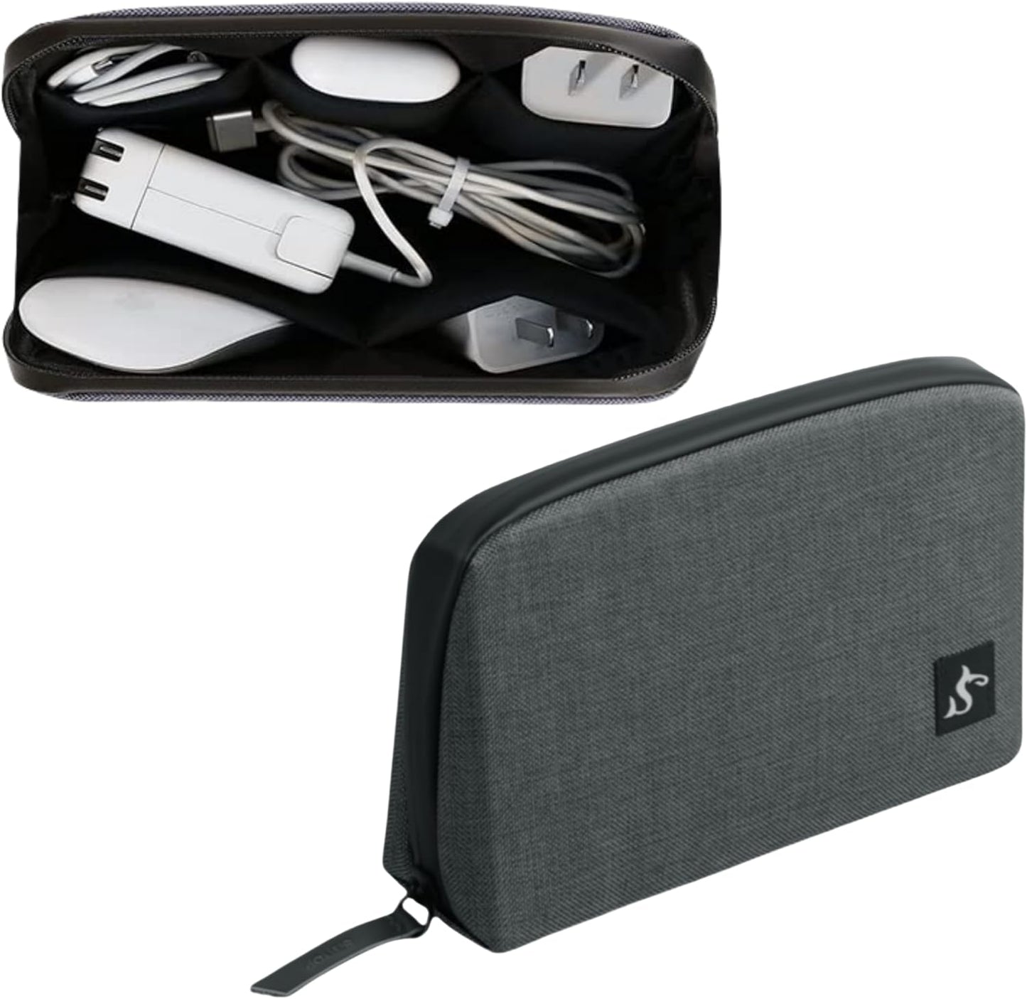 simtoper Small Electronics Organizer Travel Case – Slim Travel Cable Pouch for Small Tech Accessories, Cords, Chargers, Earbuds – Lightweight Mini Tech Bag for Backpack, Business, Travel (Blue)