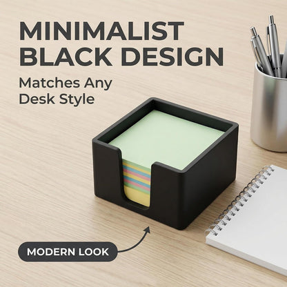 Silicone Sticky Note Holder for Desk - Modern 3x3 Inch Memo Pad Dispenser Post Note Holder, Minimalist Desk Storage Organizer for Office, Home, and School, White