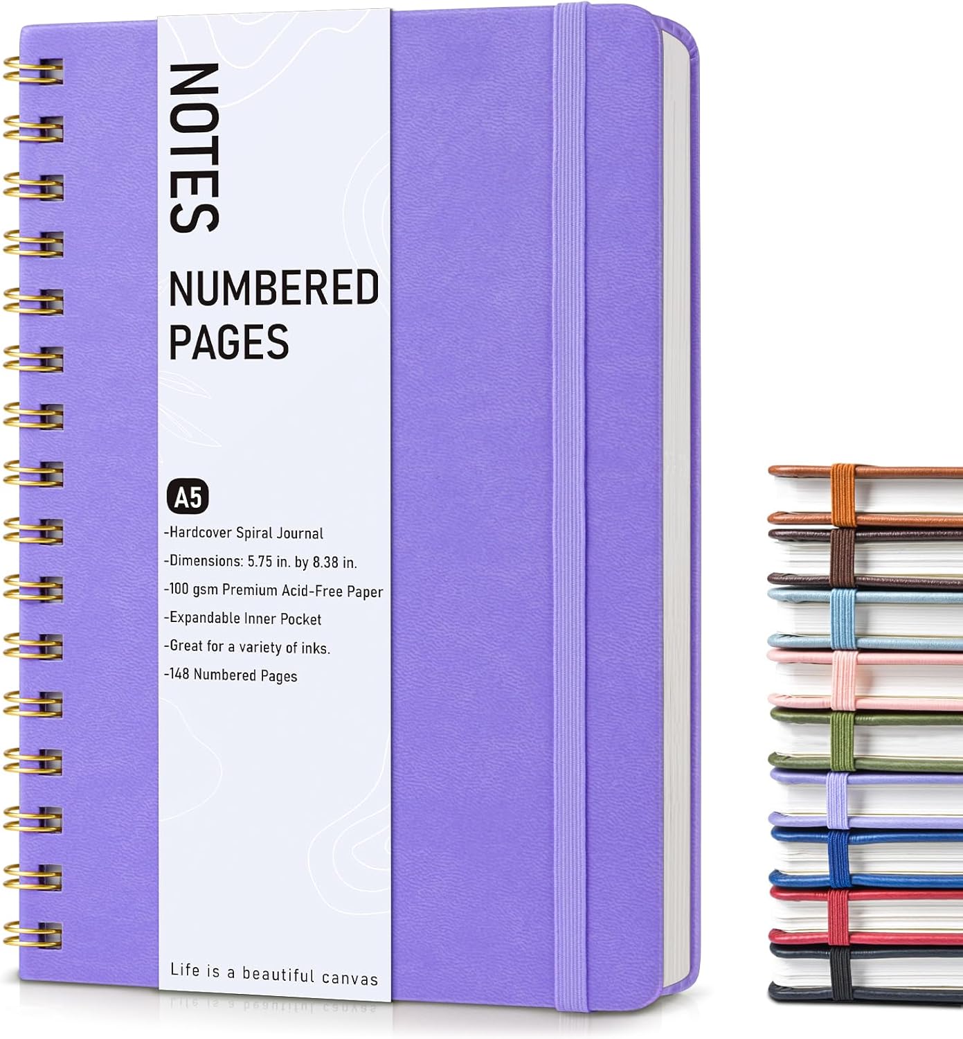 Graph Spiral Journal Notebook, A5 Hardcover Spiral Journals for Women Men, 100 GSM Graph Paper Notebooks, 150 Pages Spiral Bound Grid Notebook for Writing Note Taking Work 5.75" x 8.38" Olive Green