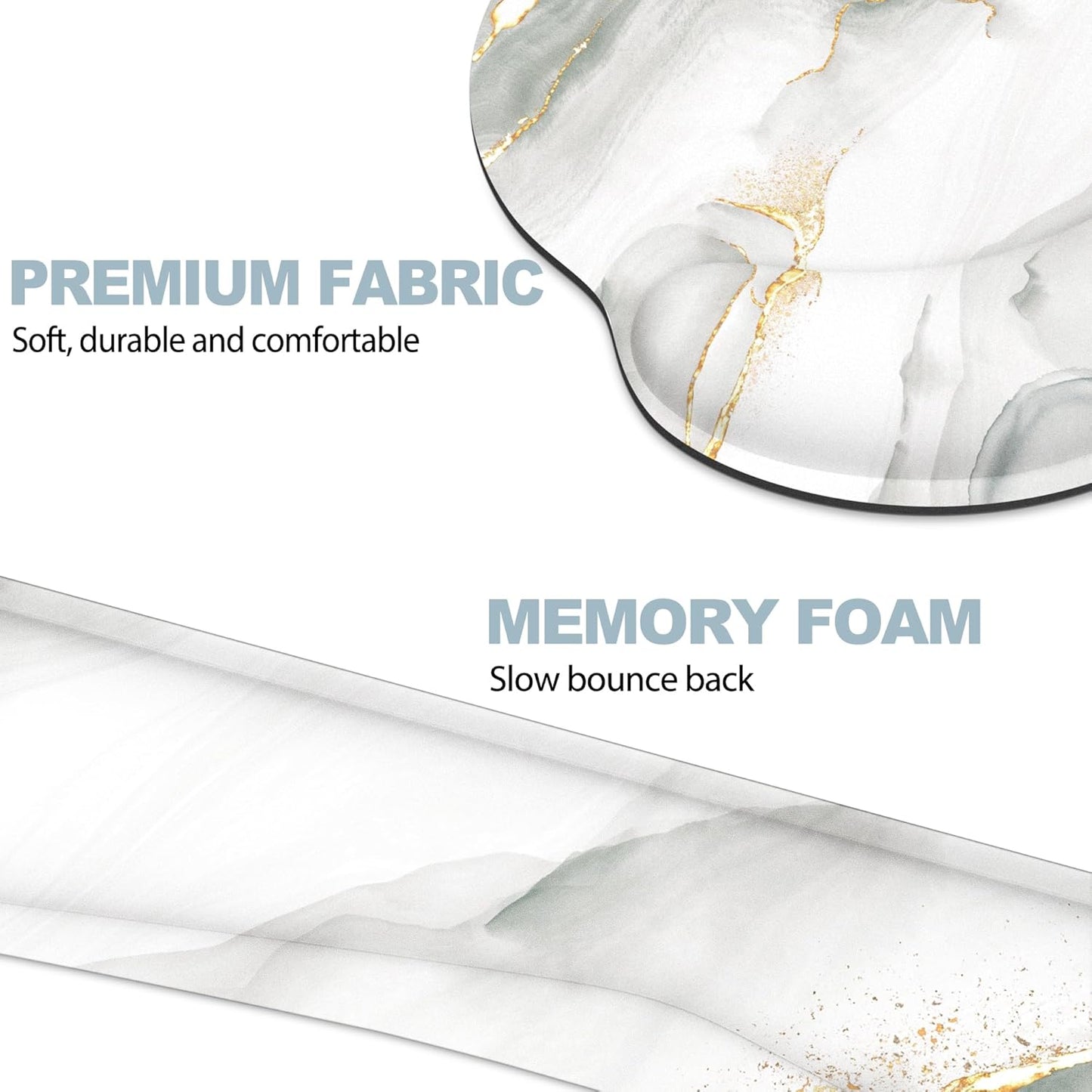 Ergonomic Mouse Pad with Wrist Rest and Keyboard Wrist Rest, Memory Foam Wrist Rest for Computer Keyboard, Easy Typing, Pain Relief, Mouse Pad Wrist Support for Gaming,Office, Laptop, Black Flower