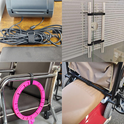 18 inch Extend Cable Strap and Adjustable Securing Strap with Buckle - 12 PCS Reusable Hook and Loop Fastening Nylon Cable Tie Wrap