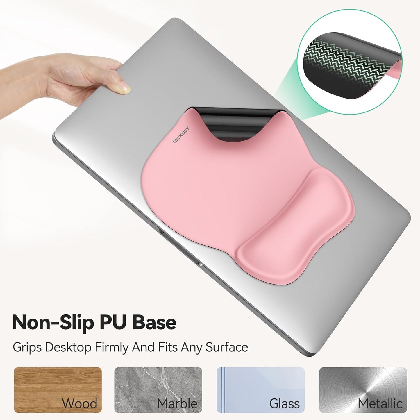 TECKNET Gel Mouse Pad with Wrist Rest, Ergonomic Office Mousepad with Wrist Support - Non-Slip & Smooth Surface Comfortable Desk Accessories Mat for Office, Gaming and Study - Gradient
