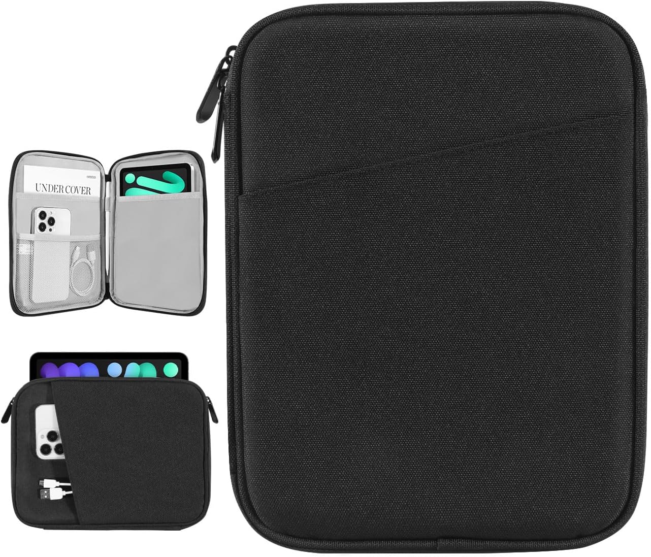 Dadanism 9-11" Tablet Sleeve Bag Carrying Case for iPad (A16) 11th Gen 11", iPad 10th Gen 10.9" Air 5/4, iPad Air M4/Pro 11", iPad 9/8/7th, Galaxy Tab A11+ Plus 11", Remarkable 2 10.3", Black