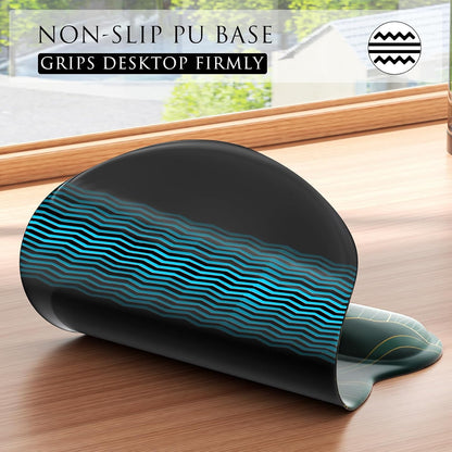 MROCO Ergonomic Mouse Pad with Gel Wrist Rest, Smooth Wrist Support Surface, Non-Slip PU Base for Pain Relief, Comfortable Mousepad for Computer, Laptop, Office & Home, 9.4 x 8.1 in, Black